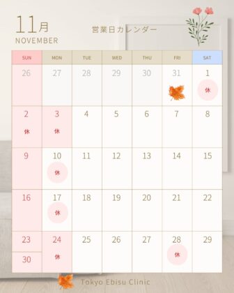 11月休診日のお知らせ